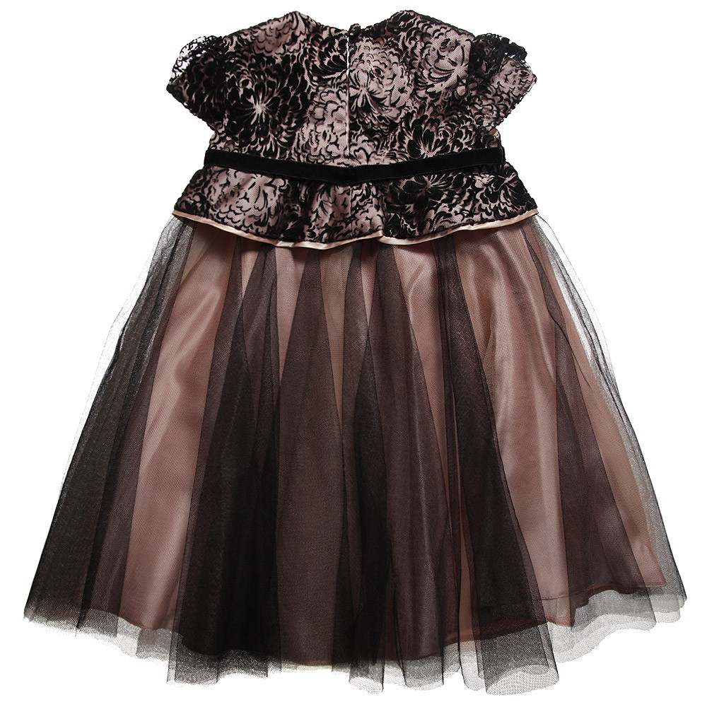 Dusky Pink & Black Tulle Netting Dress - Fashion Baby Stories